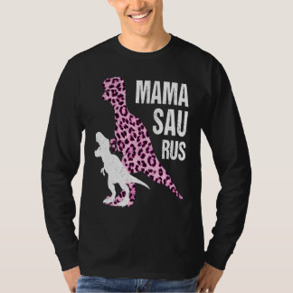 T-shirt Mama Saurus Pink Leopard Dinosaur Rex Mom Life Mot