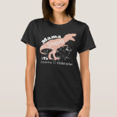 T-shirt Mama Saurus - Silhouette rose T-Rex (Devant)