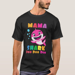 T-shirt Mama Shark Cadeau mignonne bébé requin famille j