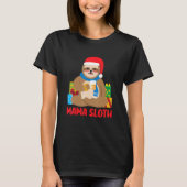 T-shirt Mama Sloth Matching Family Pyjama Pj Noël (Devant)