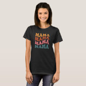 T-shirt Mama Wavy Text Rétro (Devant entier)