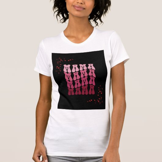 T-shirt MAMA x 4 thème rose (Devant)
