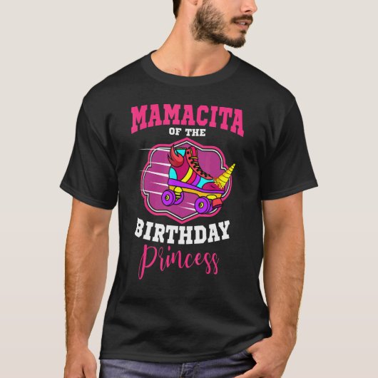 T-shirt Mamacita De L'Anniversaire Princess Roller Skates  (Devant)