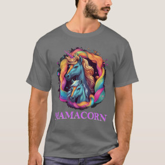 T-shirt Mamacorn Pregnant Unicorn Mère Fille Femmes fu