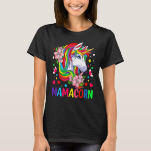 T-shirt Mamacorn Unicorn Mères Day Rainbow Matching Fami