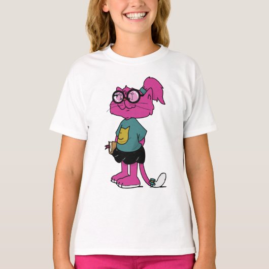 T-shirt MAMAMACANZ | Chat rose (Devant)