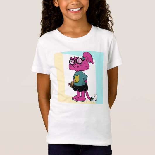T-Shirt MAMAMACANZ | Chat rose (Devant)