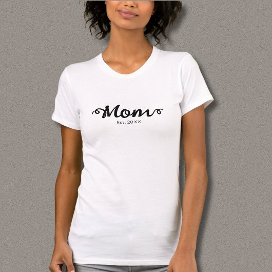 T-shirt Maman a établi le script noir