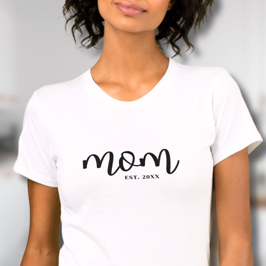 T-shirt Maman a établi un script noir Mère de la mère