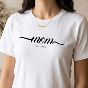 T-shirt Maman a établi un script personnalisé noir année M