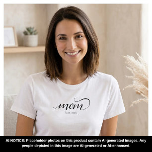 T-shirt Maman a établi un script personnalisé noir année M
