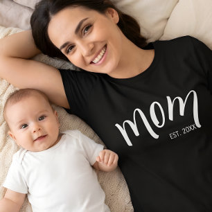 T-shirt Maman a fondé un script blanc personnalisé Nouvel