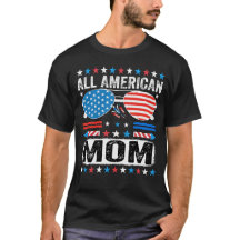 Maman américaine tout simplement  T shirt patrioti
