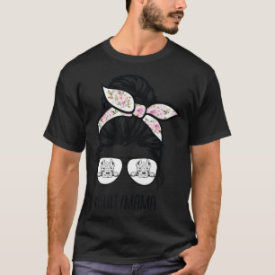 T-shirt Maman American Bully chignon décoiffé lunettes, Ma