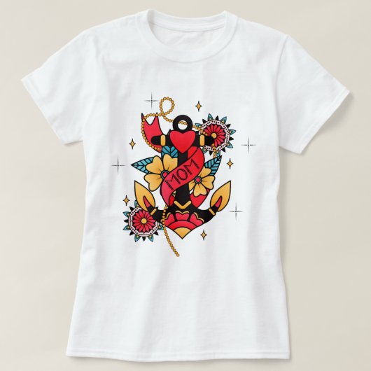 T-shirt Maman Ancre décorative "tatouage" (Design devant)
