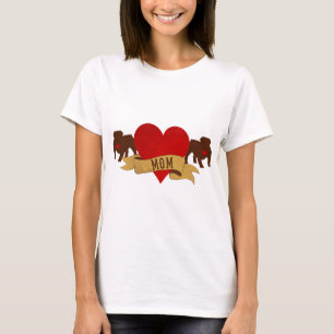 T-shirt Maman anglaise de bouledogue [style de tatouage]