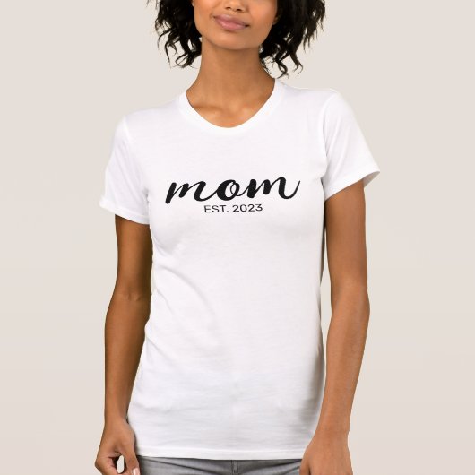 T-shirt Maman année de création écriture noire (Devant)