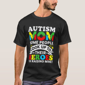 T-shirt Maman autiste élevant un héros chignon désordonné