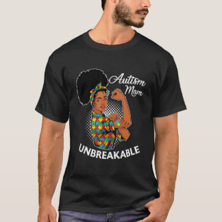 T-shirt Maman autiste incassable Femme noire Sensibilisati