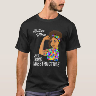 T-shirt Maman autiste indestructible Ruban de puzzle autis
