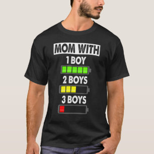 T-shirt Maman Avec Trois Garçons Batterie Vide - Maman Ave