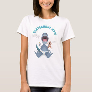 T-shirt Maman Babysaurus T-rex Bleu