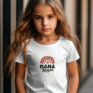 T-Shirt Maman Bienheureuse Petite Fille D'Impression