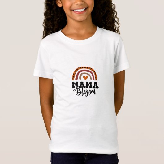 T-Shirt Maman Bienheureuse Petite Fille D'Impression (Devant)