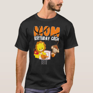T-shirt Maman Birthday Crew Basketball Thème Lion Monkey B
