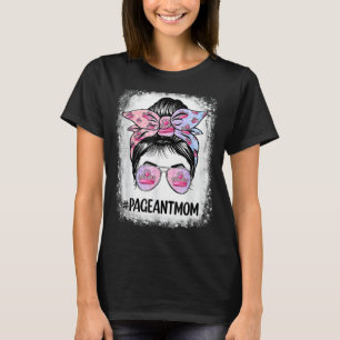 T-shirt Maman Bleached Pageant Maman Messy Bun Cheveux Hap
