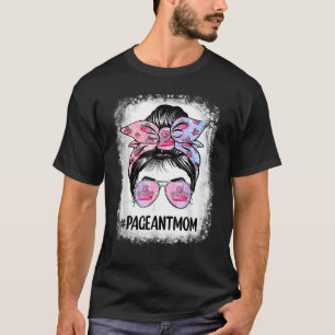 T-shirt Maman Bleached Pageant Maman Messy Bun Cheveux Hap