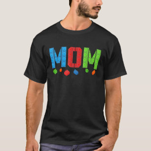 T-shirt Maman Blocks Master Builder Brick Builder Annivers