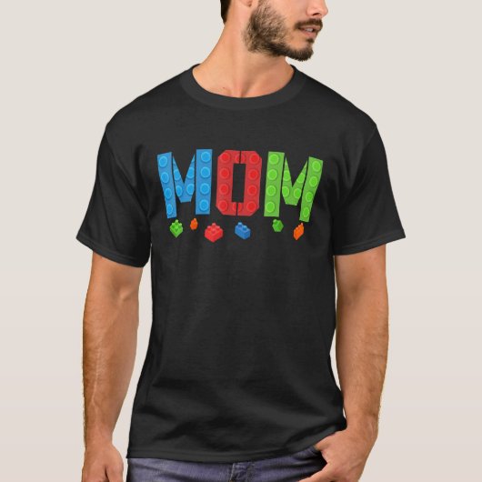 T-shirt Maman Blocks Master Builder Brick Builder Annivers (Devant)