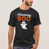 T-shirt Maman Boo Orange Cute Halloween Famille Correspond (Devant)