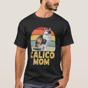 T-shirt Maman calico drôle vintage amateur de chat rétro c