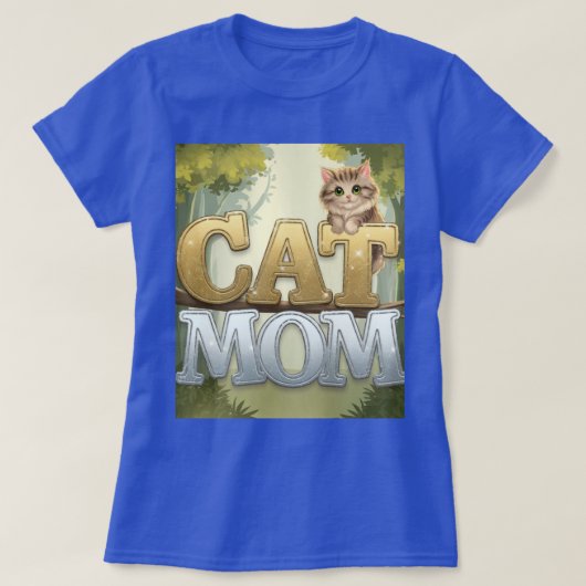 T-shirt maman chat bleu (Design devant)