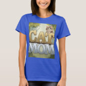 T-shirt maman chat bleu (Devant)