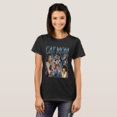 T-shirt Maman Chat Drôle Gen Z Mème Dank Contrefaçon (Devant entier)