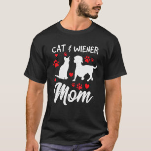 T-shirt Maman chat et teckel Mignonne maman teckel Doxie