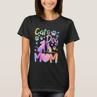 T-shirt Maman Chat Maman Chien Fille Femmes Fête des Mères