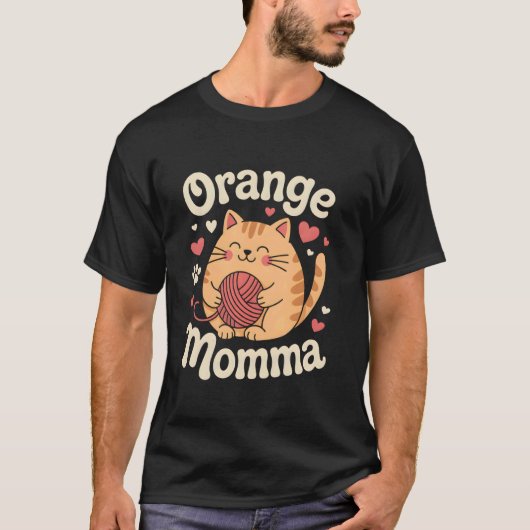 T-shirt Maman Chat Orange (Devant)