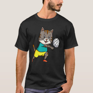 T-shirt Maman Chat Papa Chat Entraîneur de Volleyball Frap