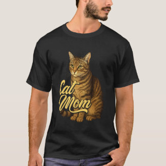 T-shirt Maman chat pour femmes qui caressent les chats Mam