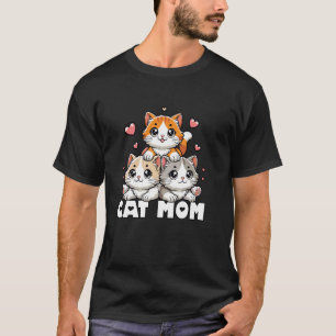 T-shirt Maman Chatte Moustaches Et Pattes Adorables