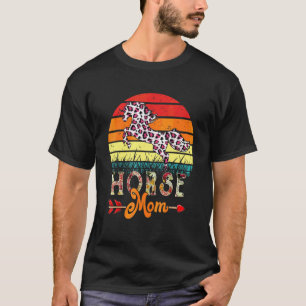 T-shirt Maman Cheval Fleurs Léopard Papillon Rétro Vintage