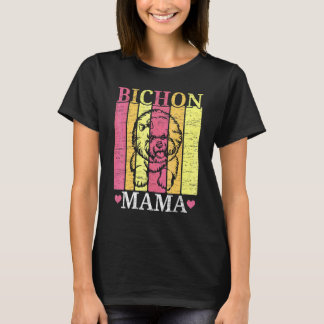 T-shirt Maman Chien Bichon Frise Éleveur de Chiens Patte