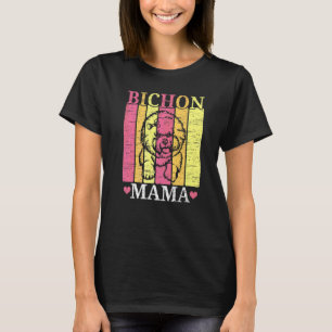 T-shirt Maman Chien Bichon Frise Éleveur de Chiens Patte d