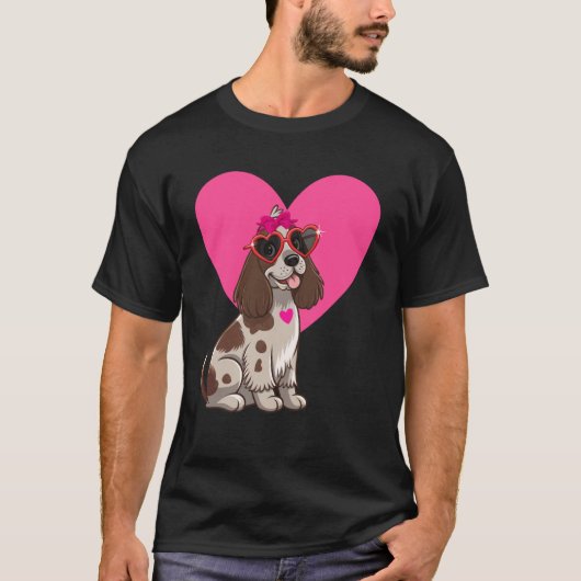T-shirt Maman Chien Cocker Spaniel Anglais Saint-Valentin (Devant)