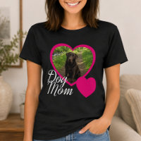 Maman Chien Écriture Rose Coeur Photo Noir