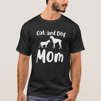T-shirt Maman Chien Et Chat Chats Chiens Animaux De Compag
